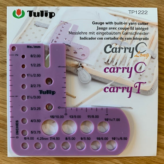Tulip Knitting Needle Gauge With Built-in Yarn Cutter TP1222