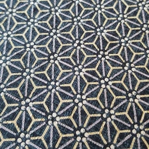 Morikiku Asanoha Hemp Leaf Star Japanese cotton dobby fabric M17000-E22 blue