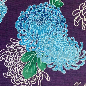 Kyoto Story Chrysanthemum Japanese cotton fabric KS7708-D purple