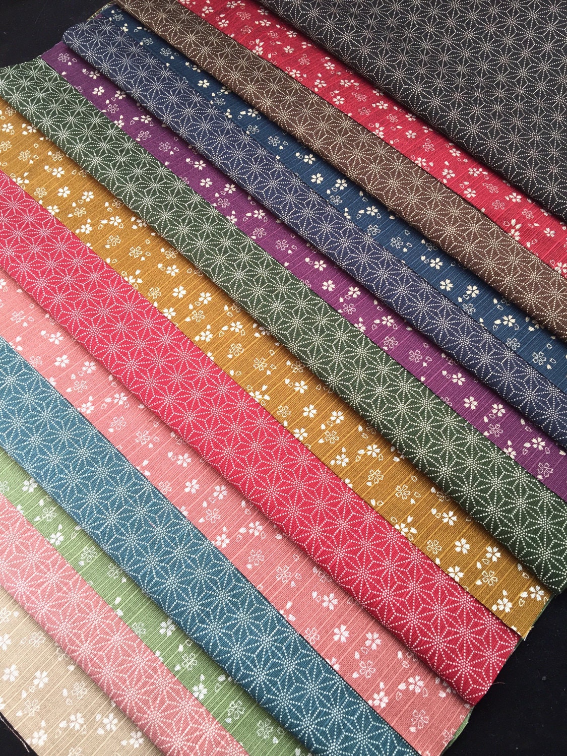 Green & Blue Sevenberry Double Sided Sakura Cherry Blossom Green & Blue Sevenberry Double Sided Sakura Cherry Blossom