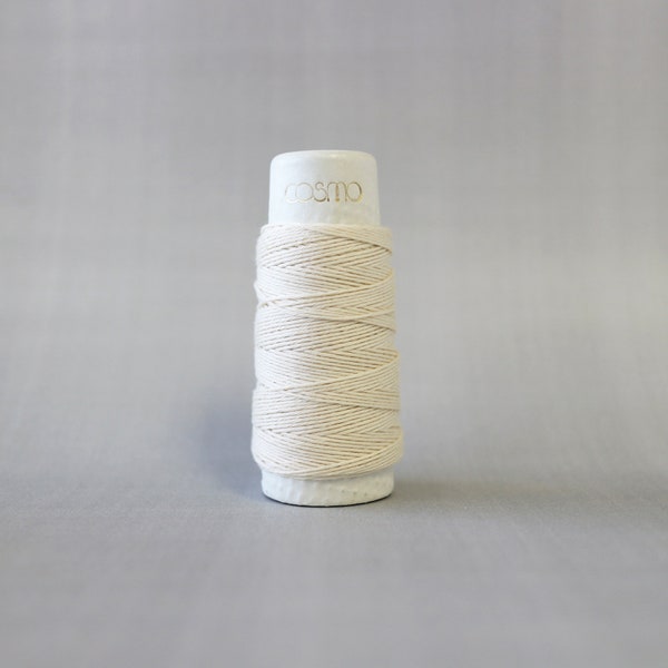 Lecien Cosmo Hidamari Solid Pearl White Japanese Cotton Sashiko thread 30 meter skein 88-20