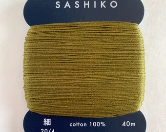 Daruma #228 UGUISU Japanese Cotton SASHIKO thread 40 meter skein 20/4 うぐいす olive