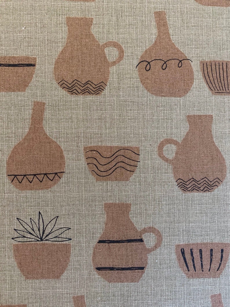 Kitchen Kitch Le Ciel Collection Handworks Fabric Japanese cotton linen SL10037S-E brown