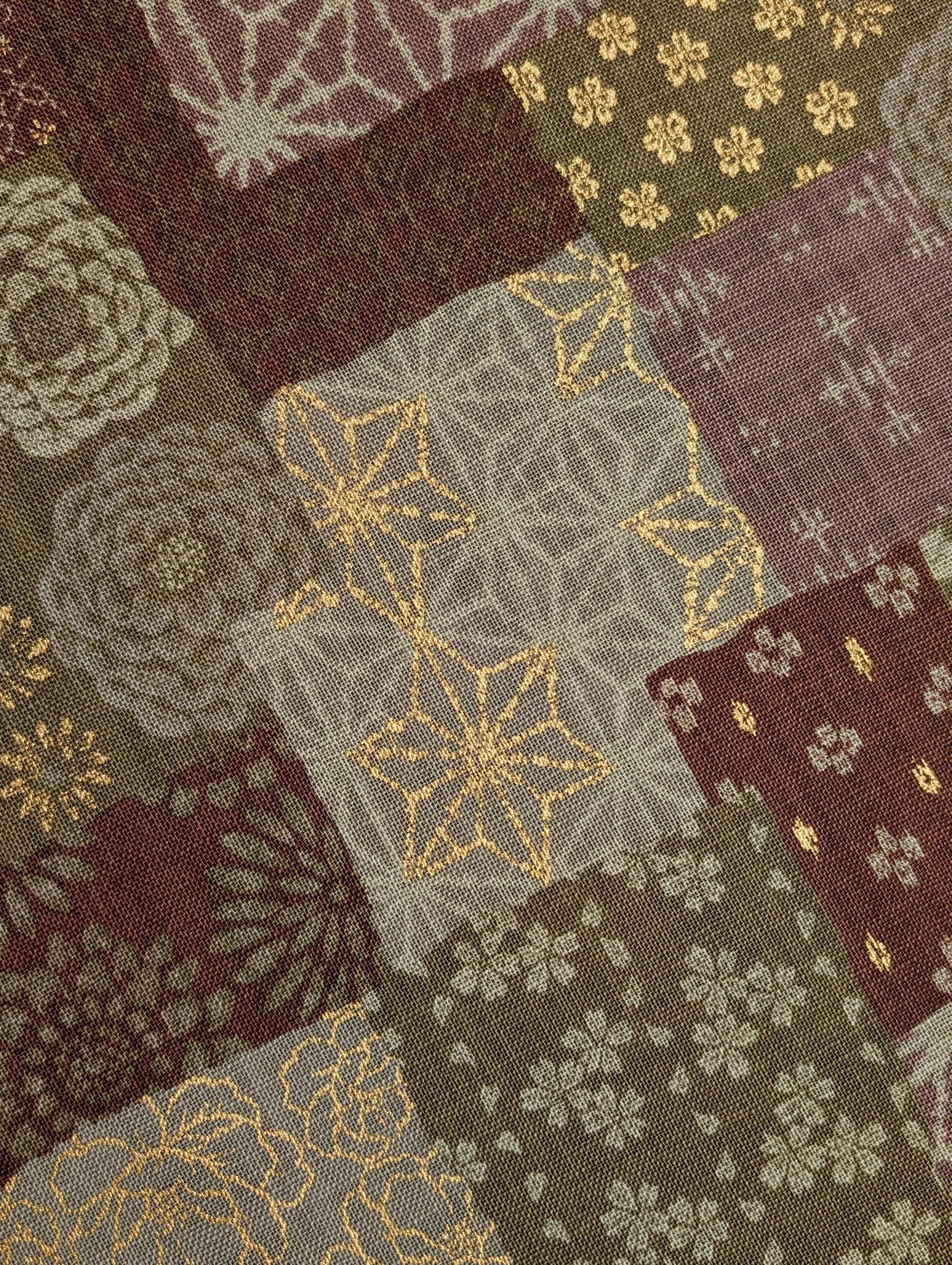 Sevenberry Golden Boro Patchwork Japanese Cotton Fabric 88501-1-3