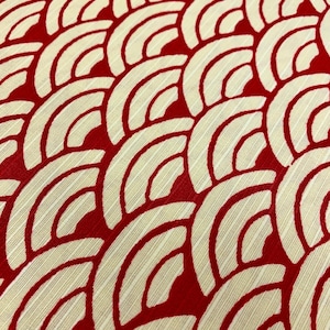 Waves Sevenberry Japanese cotton dobby fabric 850108-2-3 red beige