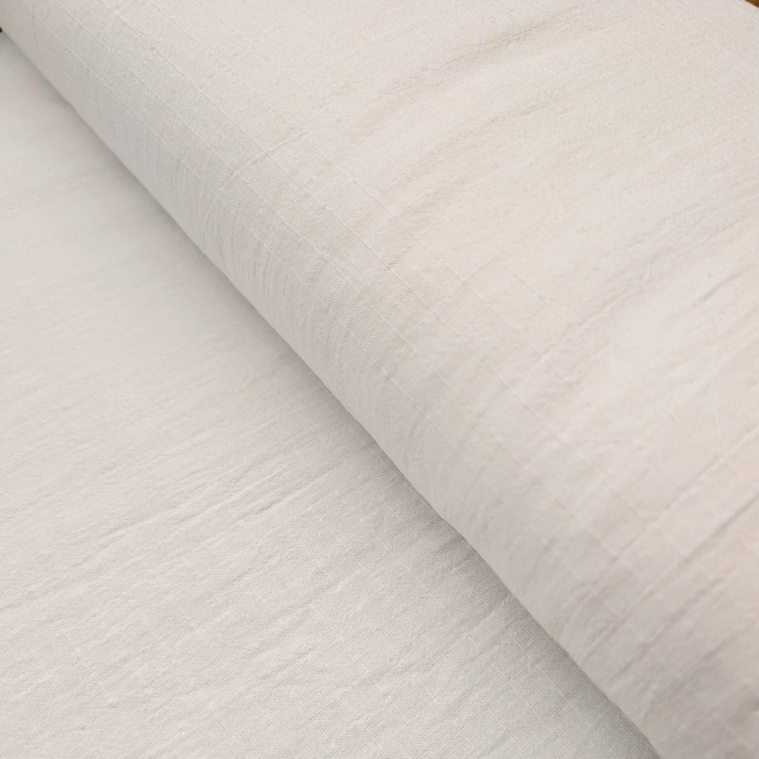 Soft Gridded Dobby Cosmo Japanese Cotton Linen Fabric AD-5747 OW