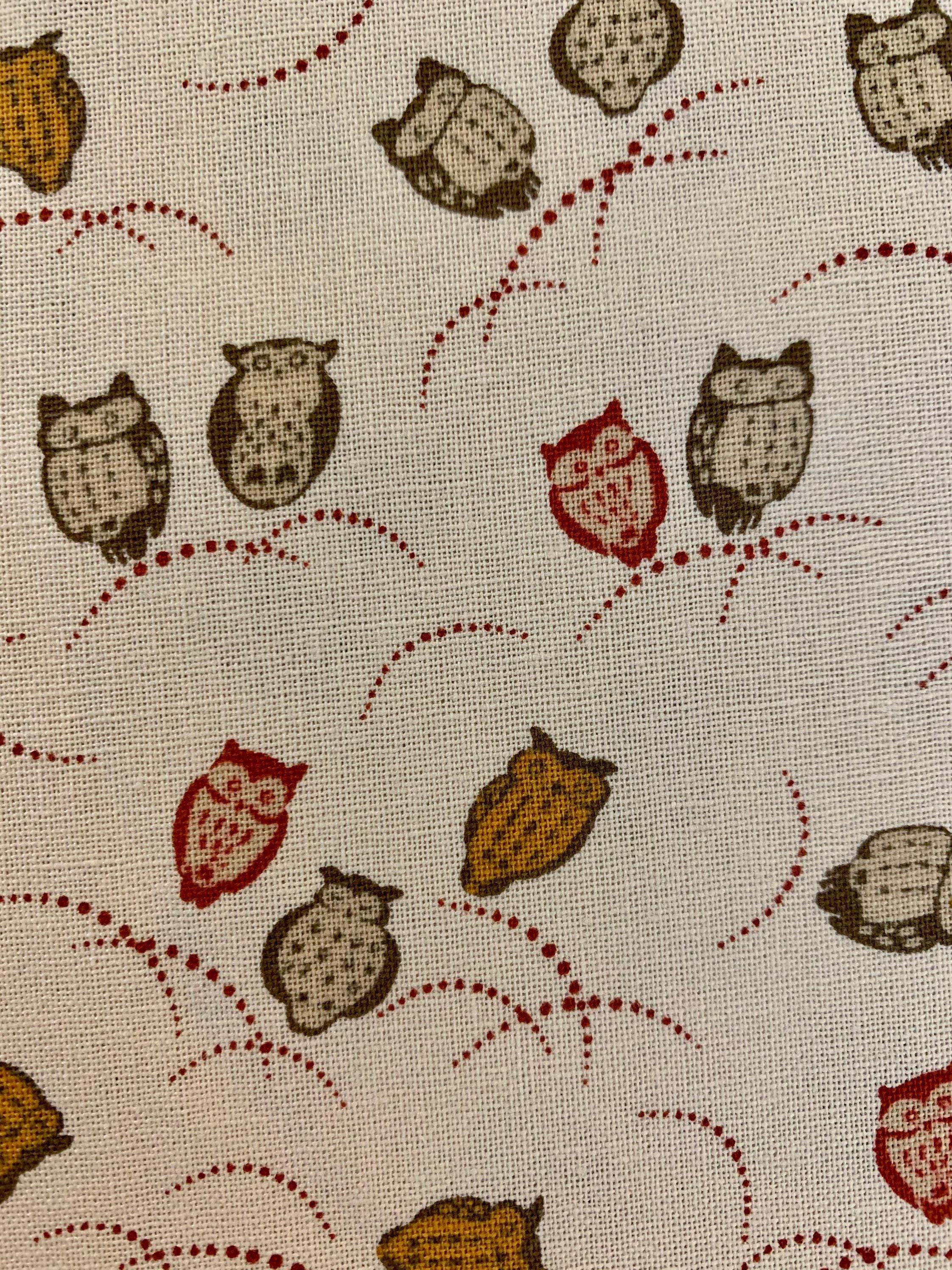Owls Sevenberry Japanese cotton fabric 88227-5-1 cream