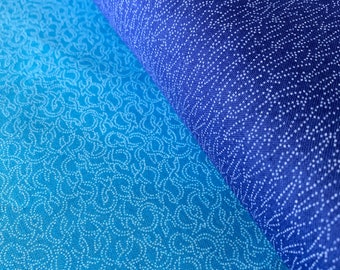 Ombré Kokka Japanese cotton fabric YKA-79100-3B aqua blue