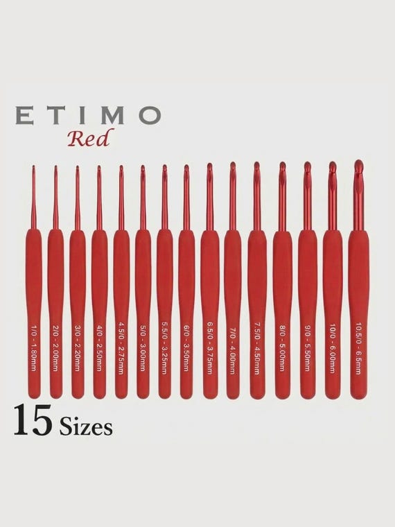 Tulip ETIMO Red Crochet Hook With Cushion Grip Assorted Sizes - Etsy