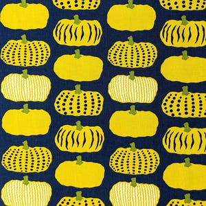 Kabocha Pumpkins Japanese cotton Oxford fabric UP5910-D yellow & blue bild 3
