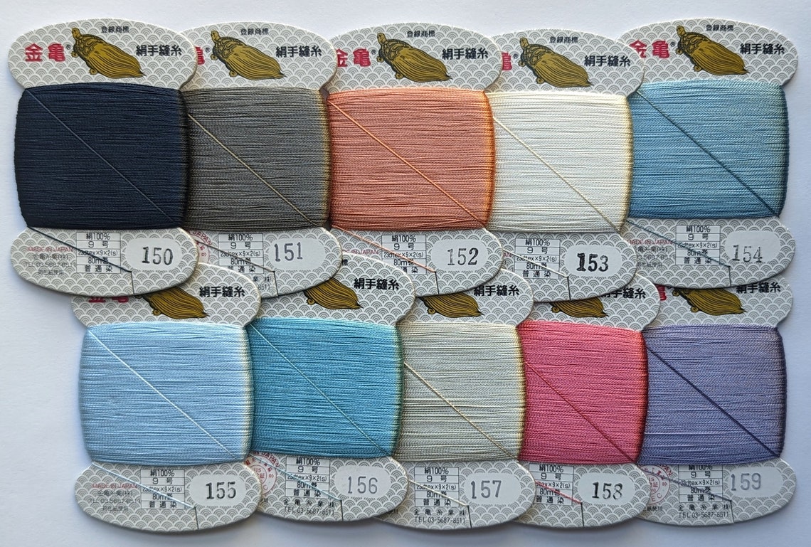 Color #155 Secret Blue Cove Kinkame Silk Hand Sewing Thread 80 Meter ...