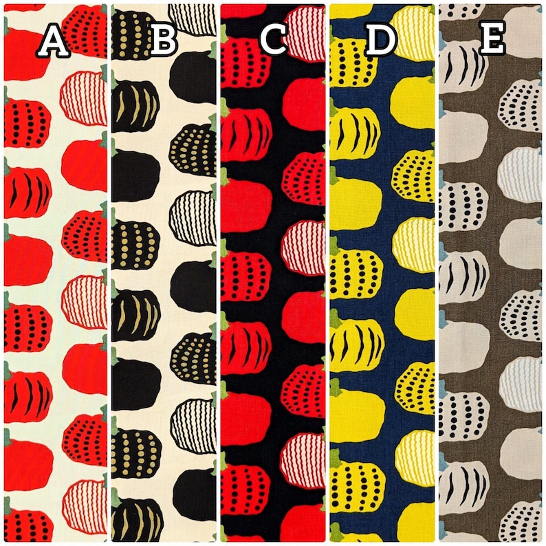 Kabocha Pumpkins Japanese cotton Oxford fabric UP5910-D yellow & blue bild 6