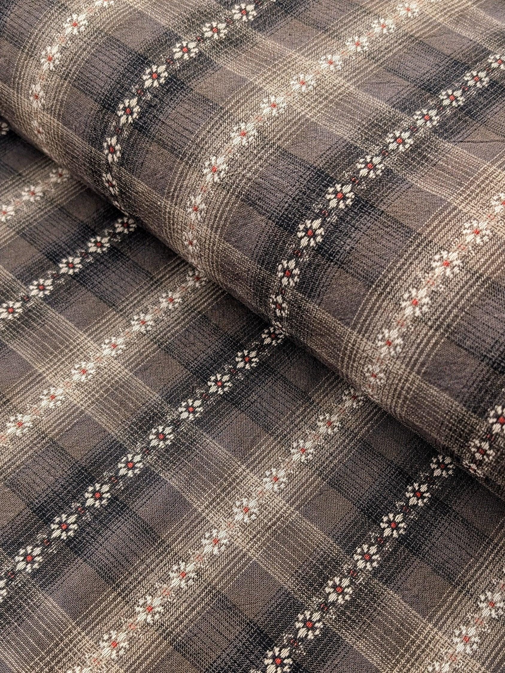 Daisy Chain Glen Check Plaid Japanese Yarn Dyed Cotton Fabric