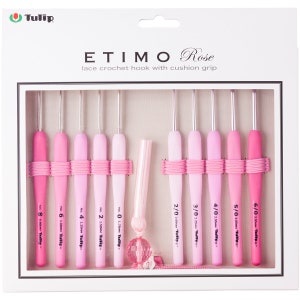 Tulip ETIMO Rose Cushion Grip Crochet Set TEL-001e pink small hooks