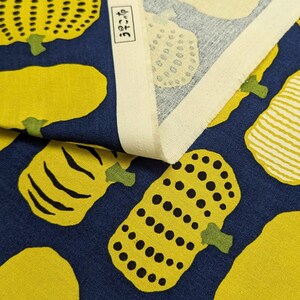 Kabocha Pumpkins Japanese cotton Oxford fabric UP5910-D yellow & blue bild 5