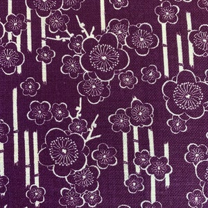 Sevenberry Plum Cherry Blossoms Japanese cotton fabric 88333-3-3 purple