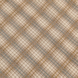 Junko Matsuda yarn dyed plaid Japanese cotton fabric Y25-0194 B beige and tan
