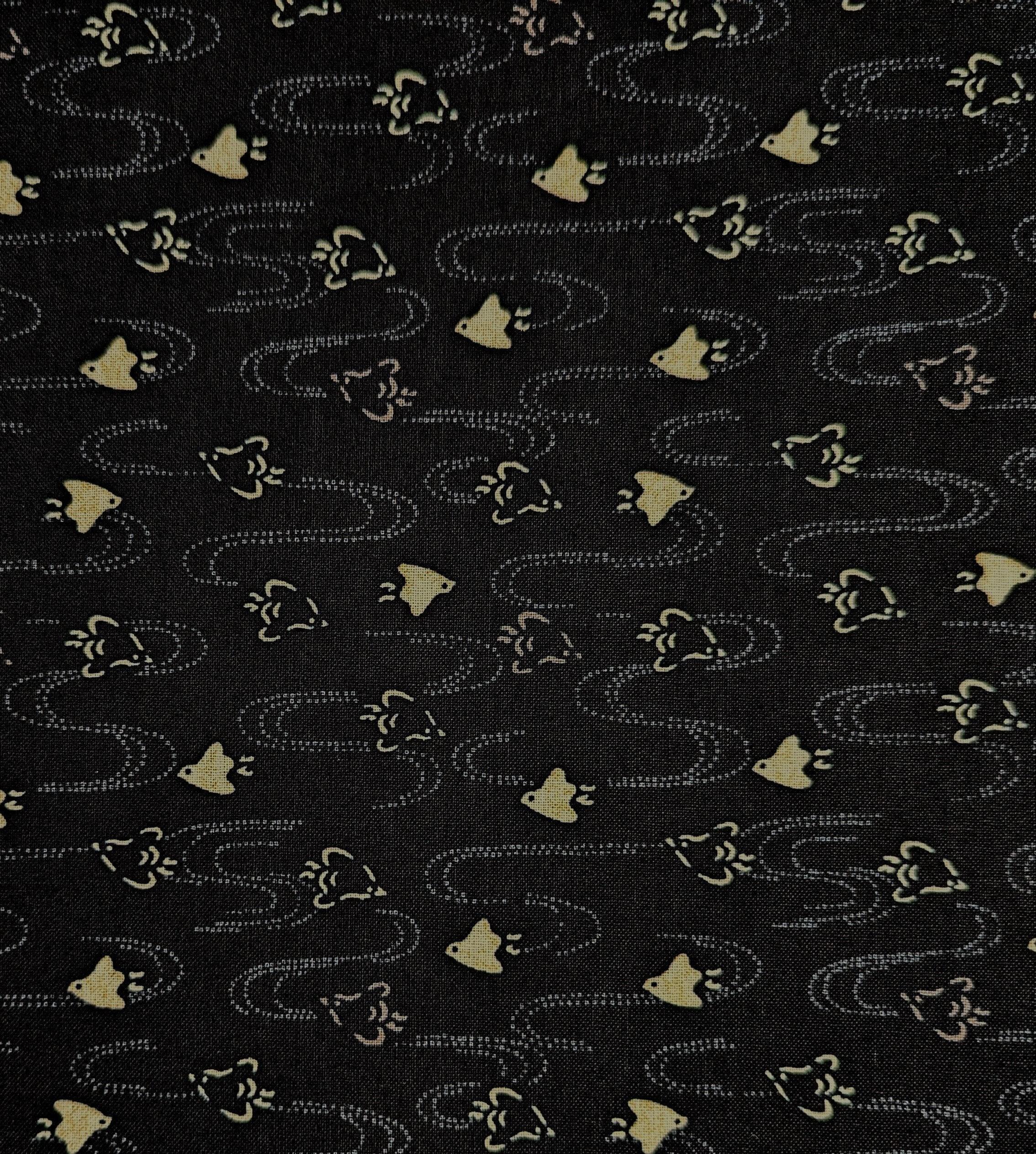 Chidori Sevenberry Japanese Cotton Fabric 88222-8-12 Black