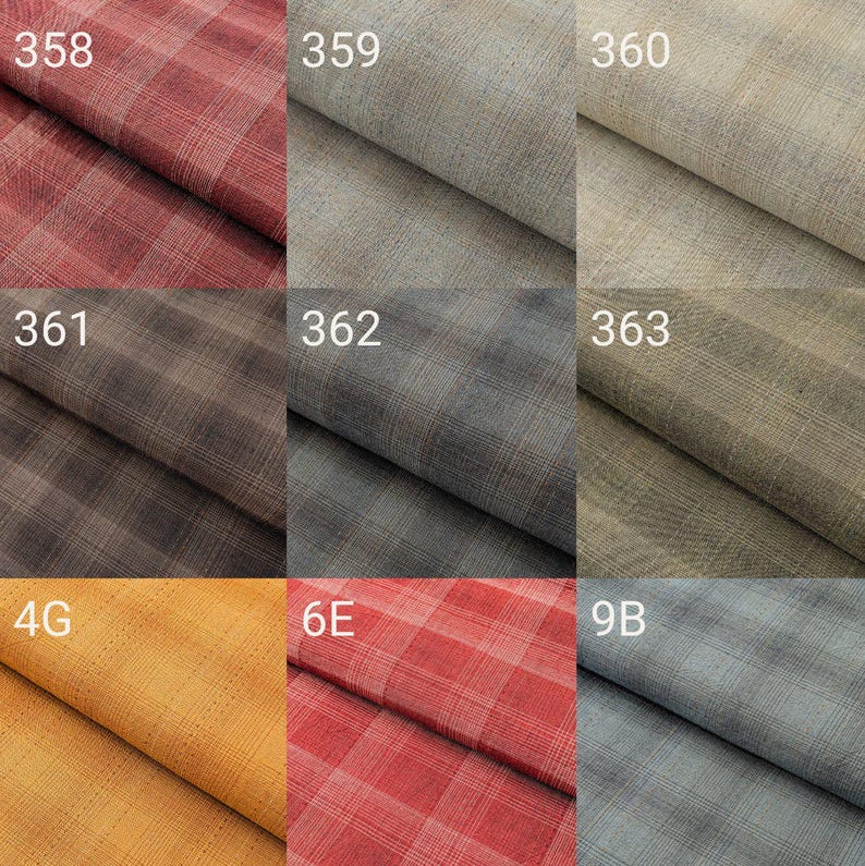 NEW MYD - Glen Check Plaid Cotton Japanese Yarn Dyed Fabric - Medium Blue 24-1-9-B