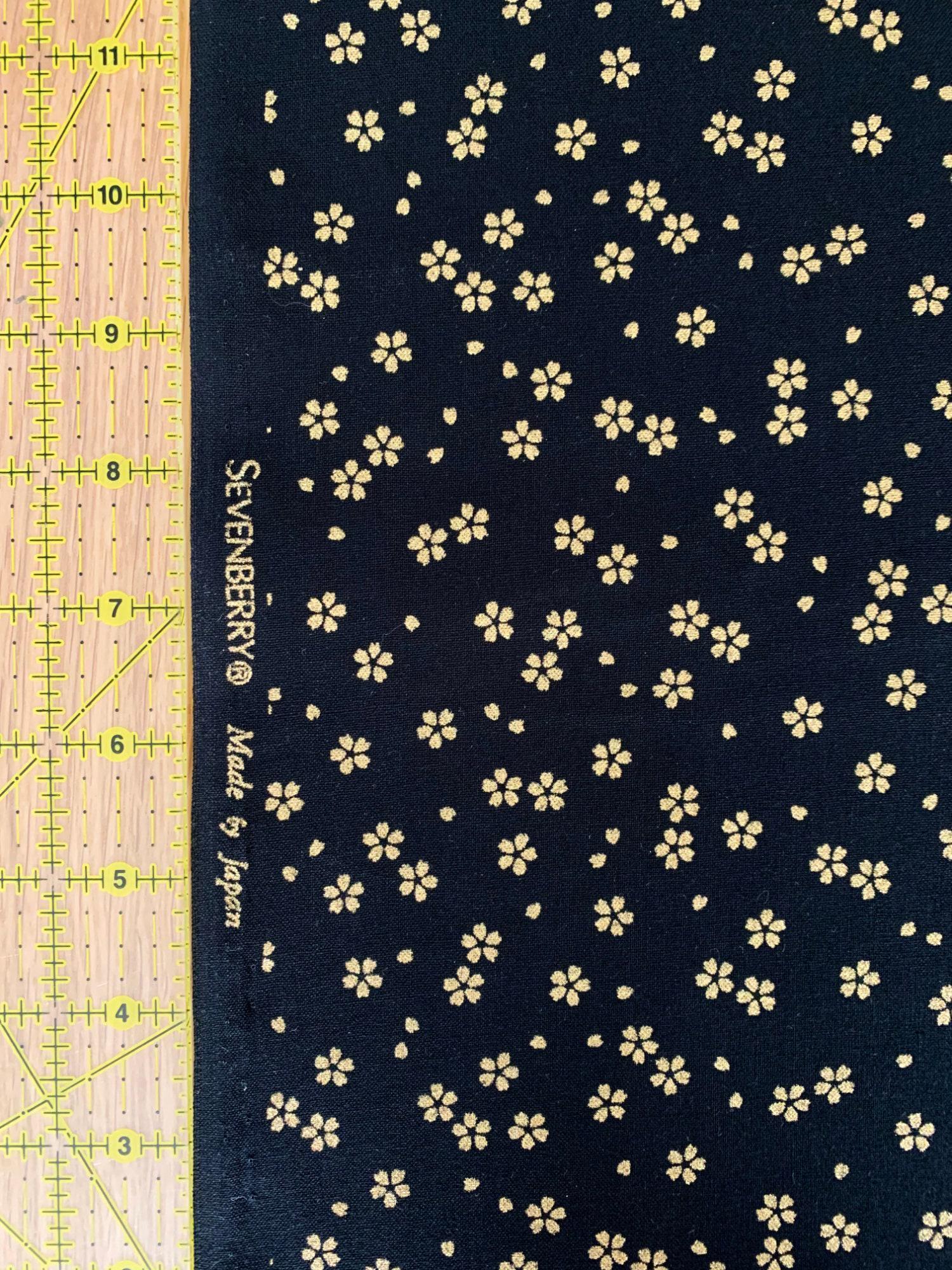 Golden Sakura Cherry Blossoms Sevenberry Japanese Cotton Fabric