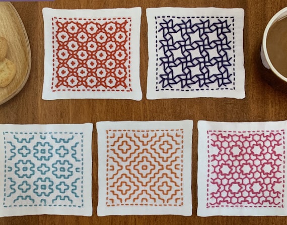 Sashiko Coaster Set Olympus SK-293 Sashiko Coaster Set Olympus SK-293