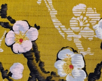 Sakura Cherry Blossoms & Branches Kokka Japanese cotton fabric - yellow