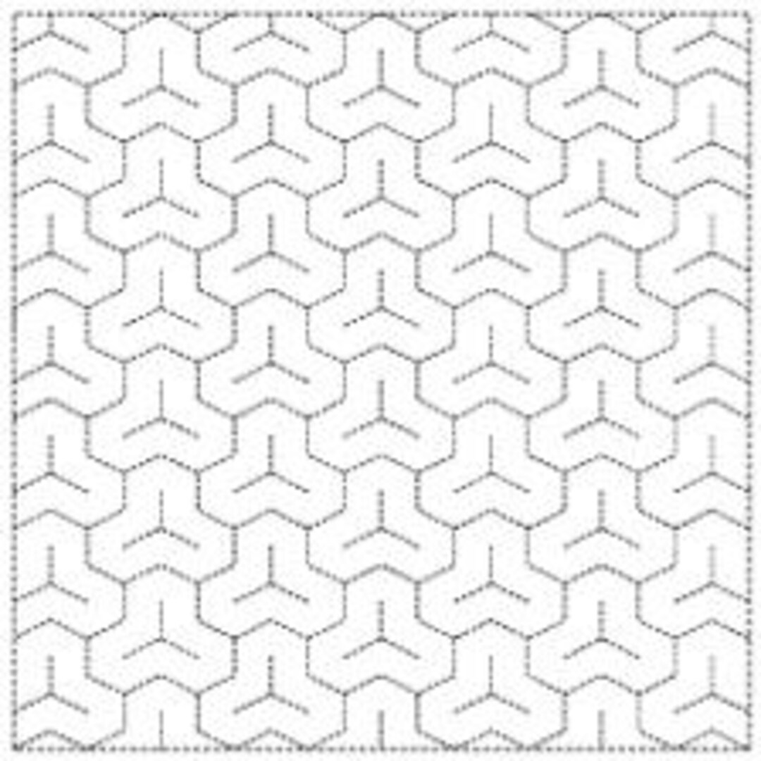 Yokota Bishamon Linked Triangles Sashiko Fukin Japanese Cotton