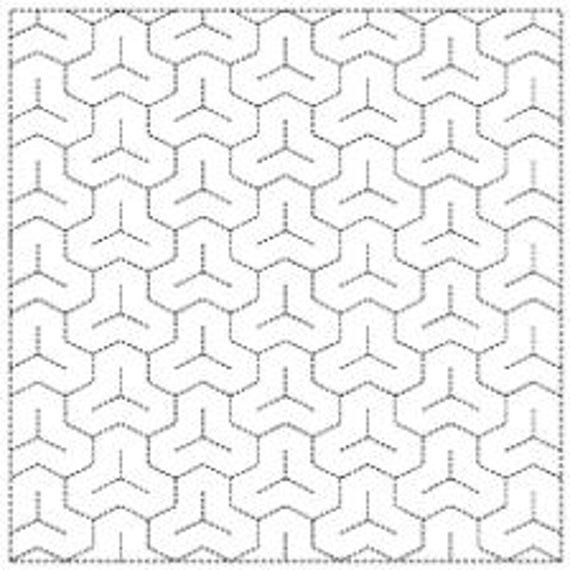 Yokota Bishamon Linked Triangles Sashiko Fukin Japanese