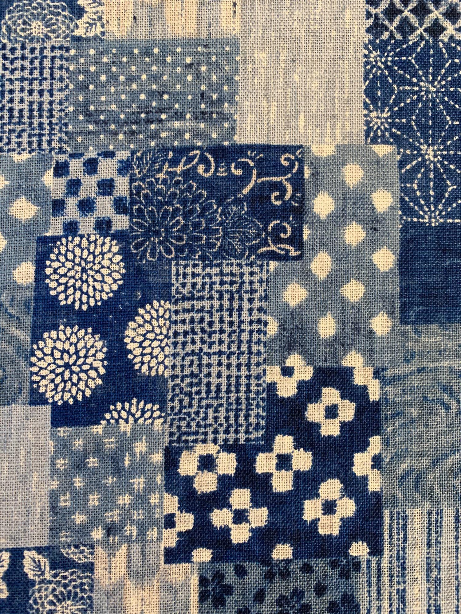Sevenberry Boro Patchwork in Blue Japanese Cotton Fabric