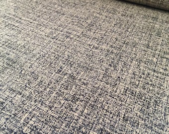 Sevenberry Rustic Weave print Japanese cotton fabric 88223-21 navy blue beige