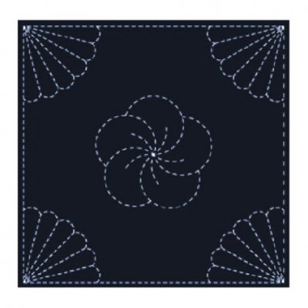 Yokota Chrysanthemum Sashiko Fukin Japanese Cotton Sashiko Sampler