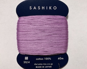 Daruma #210 LAVENDER Japanese Cotton SASHIKO thread 40 meter skein 20/4