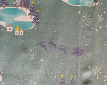 Tela de algodón japonés Noel Blanc Koizumi 142-1284-A2 verde suave