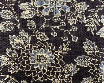 Sevenberry Vintage Floral Japanese cotton fabric 83045-1-1 navy blue