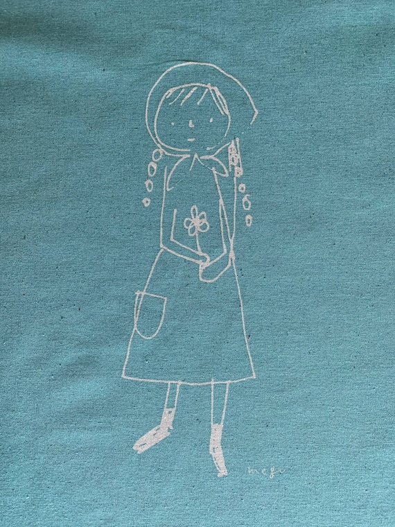 Panel Megumi Sakakibara Collection Japanese cotton linen fabric panel MS1801CL-D green