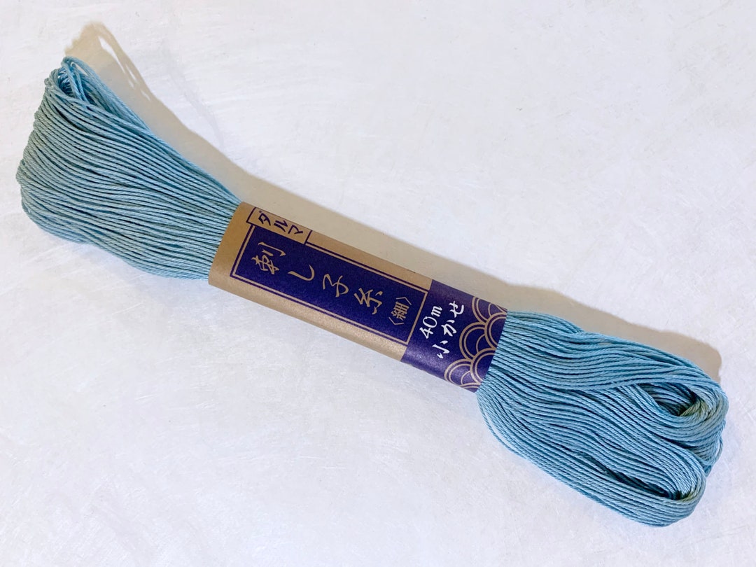 けこ様 Yokota #26 Japanese Cotton Sashiko Thread LIGHT BLUE 40 Meter