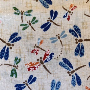 Sevenberry Patchwork Dragonflies Japanese cotton fabric 83033-1-2 ivory