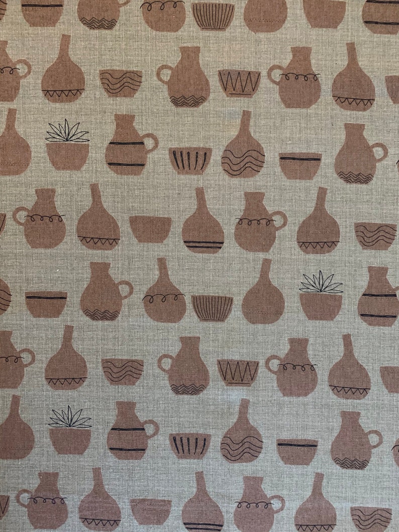 Kitchen Kitch Le Ciel Collection Handworks Fabric Japanese cotton linen SL10037S-E brown