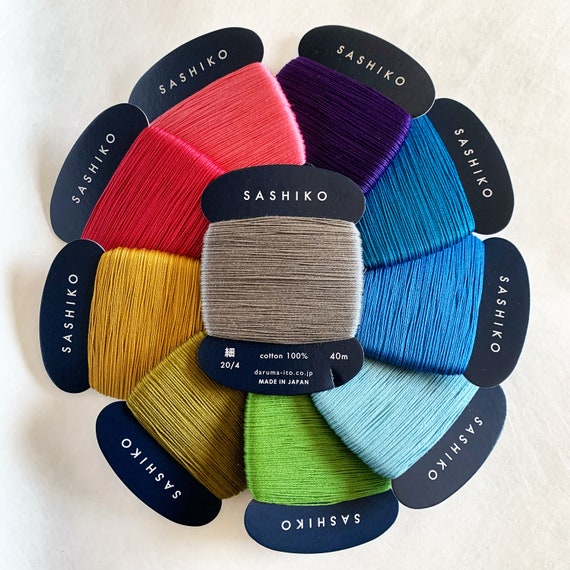 Daruma #220 KINCHA Japanese Cotton SASHIKO Thread 40 Meter Skein