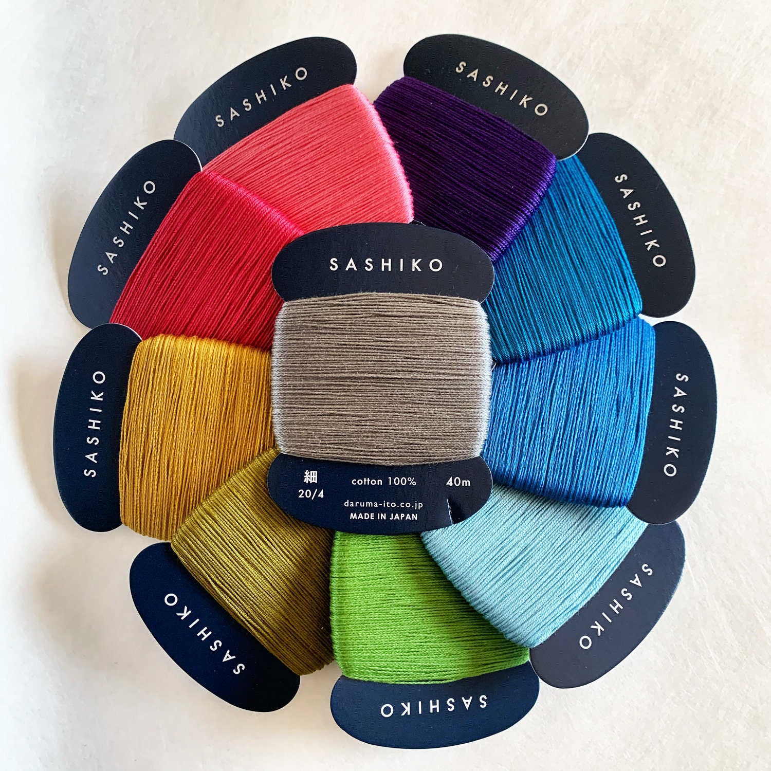 Daruma #220 KINCHA Japanese Cotton SASHIKO Thread 40 Meter