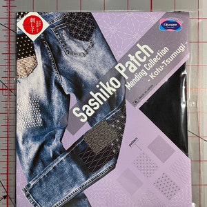 Olympus Japanese Sashiko Patch Mending Collection cotton fabric #MC-T6 black