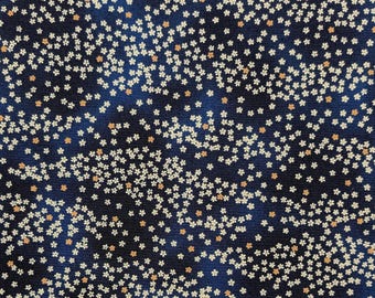 Cherry Blossom Sky Sevenberry Japanese cotton fabric 88234-2-1 navy blue