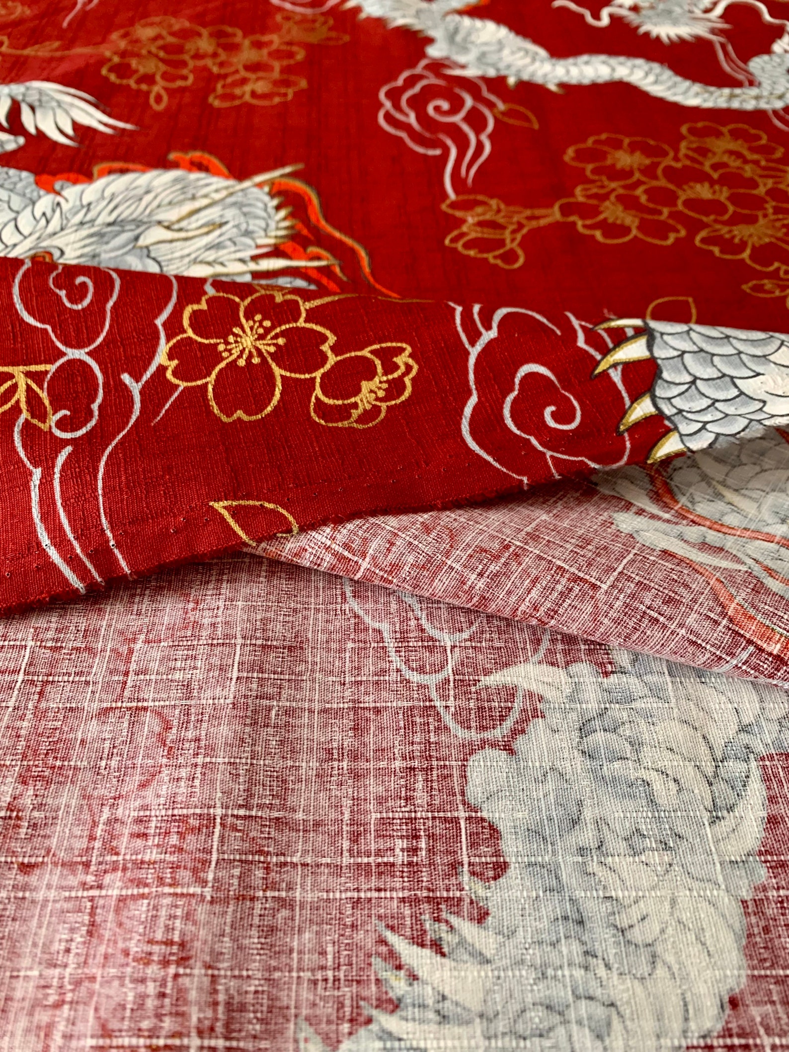 Regal Dragons Cosmo Japanese Cotton Dobby Fabric AP128061C Etsy