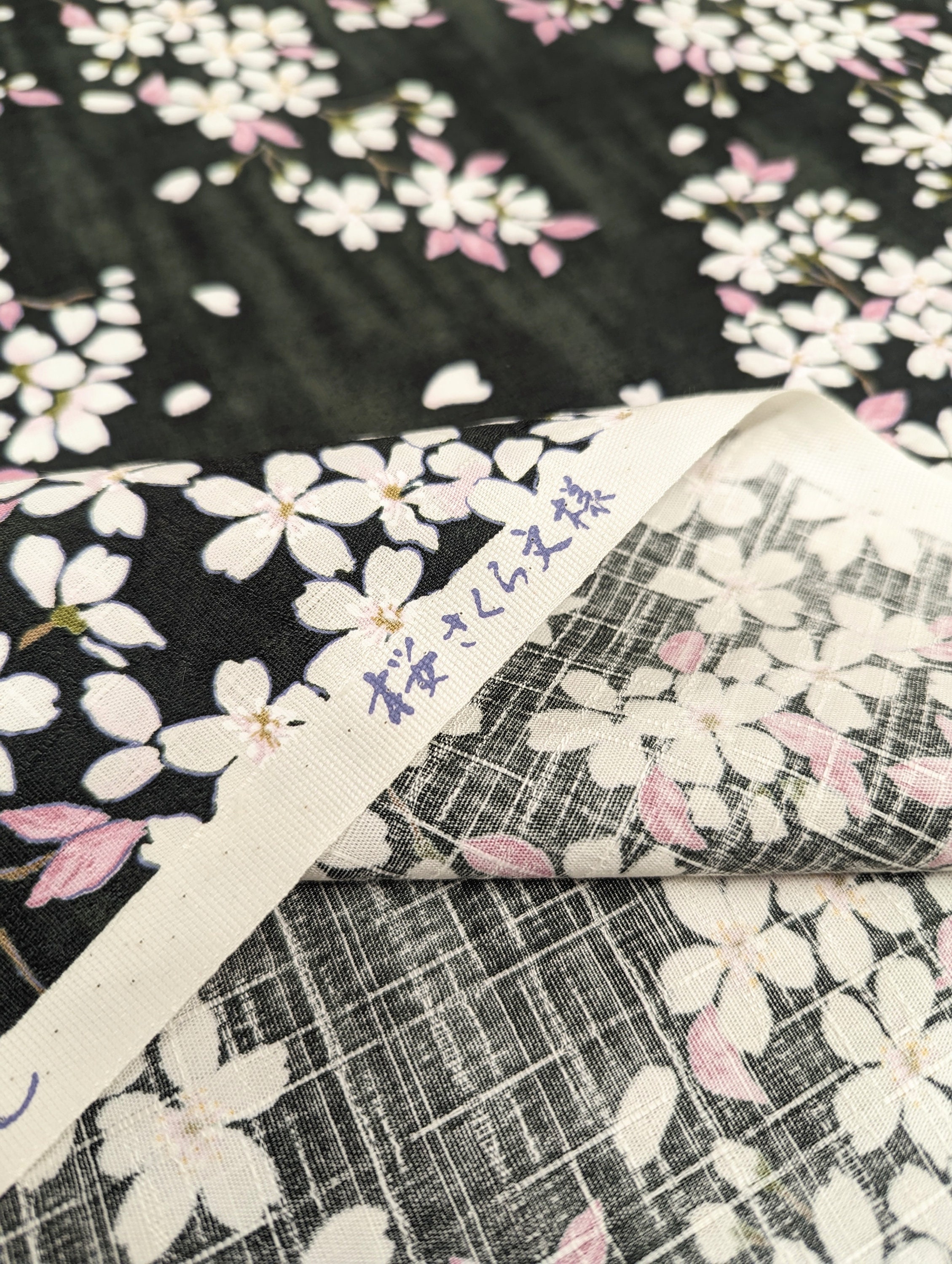 Sakura Blossoms Kobayashi Japanese Dobby Cotton Fabric KTS Sakura Blossoms Kobayashi Japanese Dobby Cotton Fabric KTS