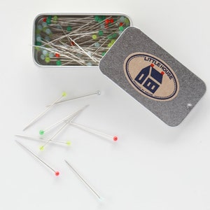 Little House Sewing Dressmaking Pins Japanese glass head pins Pin Tin