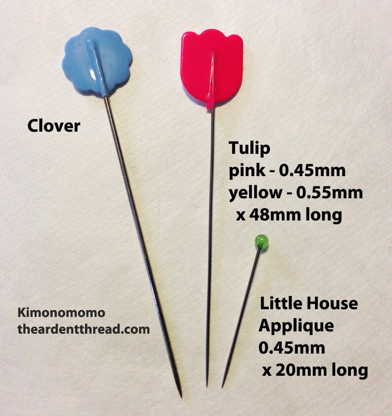 Little House Applique Slim Pin Japanese glass head pins for Etsy