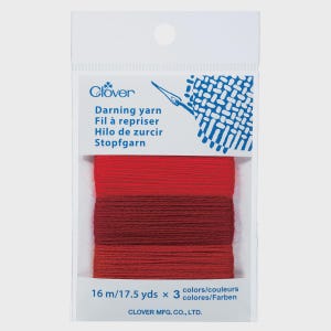 Clover Japanese Darning Yarn 3 Color Assortment #7951 RED