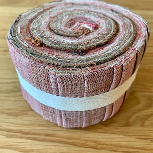 Cosmo Twist Yarn dyed cotton fabric roll RED 20 pieces 2.5 inch