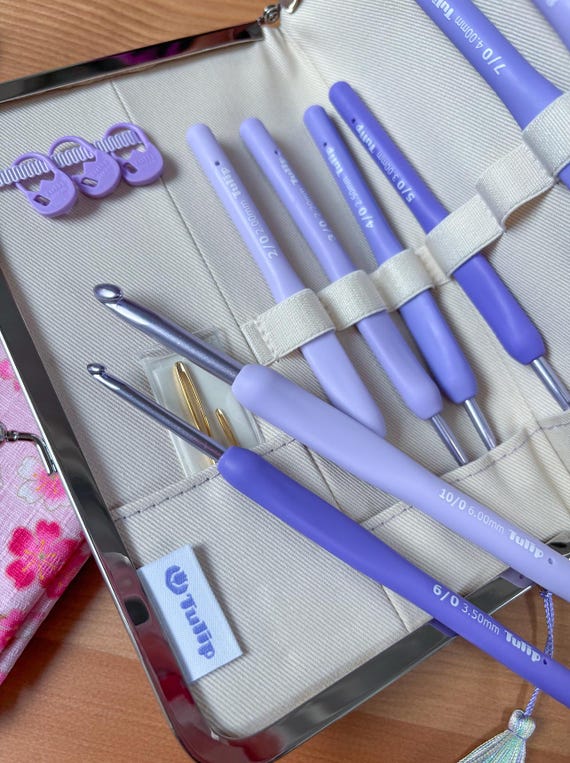 小物 Wandmee TULIP STOLE NEW Tulip ETIMO Murasaki Cushion Grip Crochet Set Tem-001e - Etsy