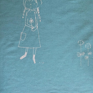 Panel Megumi Sakakibara Collection Japanese cotton linen fabric panel MS1801CL-D green image 4